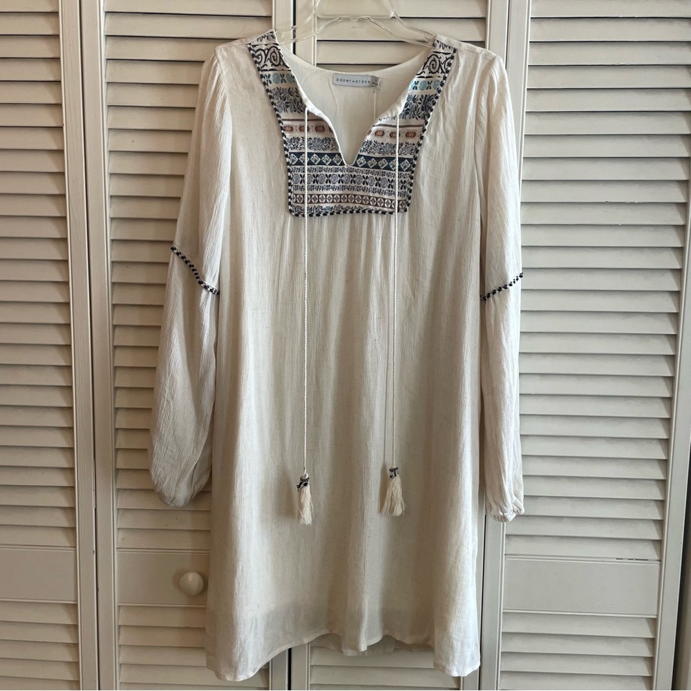 Paper Crane Embroidered Tunic Dress